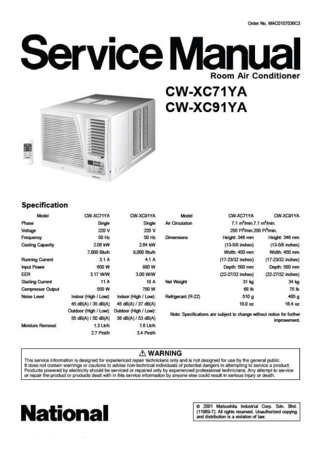 CW-XC71YA, CW-XC91YA